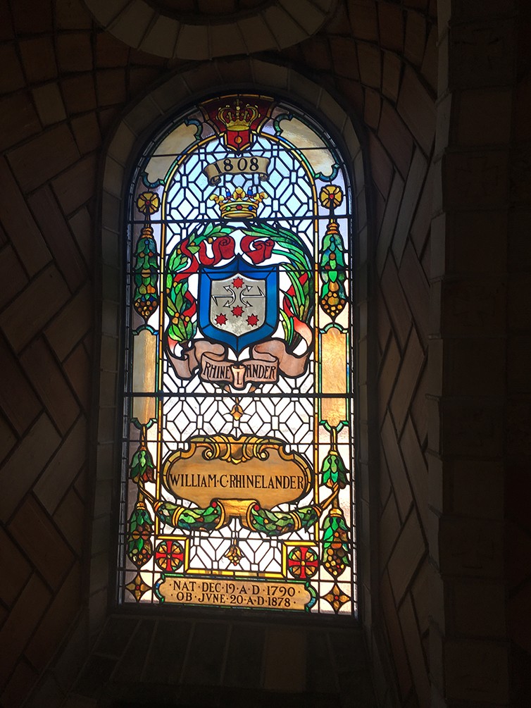 A restored stained-glass windows inside of the dome of the chapel. A restored stained-glass windows inside of the dome of the chapel.