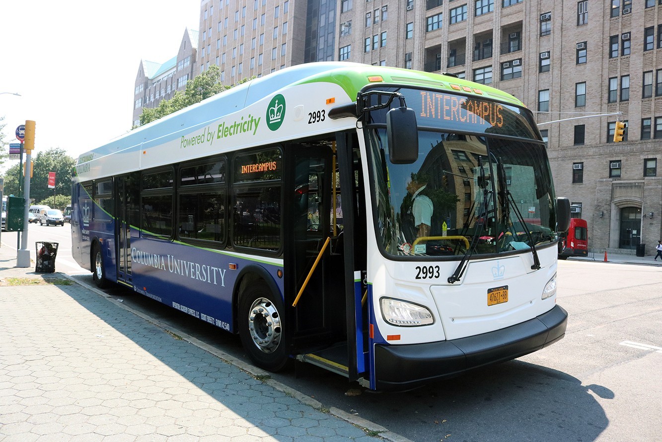 Columbia University electric shuttle bus