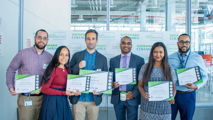 The School of Nursing earned a platinum level award for their sustainable achievements in the Workspace Certification Program. 